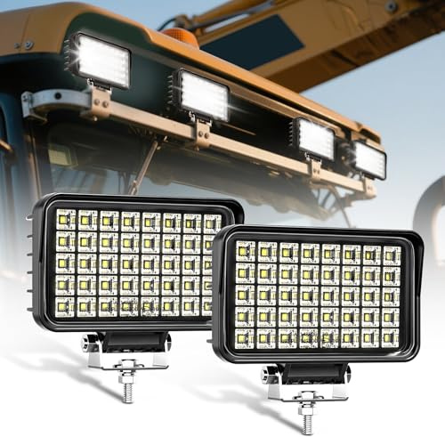 CO LIGHT 6 Zoll Quadrat LED Arbeitsscheinwerfer, Ultra Breite Ausleuchtung, 80W 16000LM 12V/24V Zusatzscheinwerfer Für Bagger, Baumaschinen, LKW, Traktor, Landmaschinen.