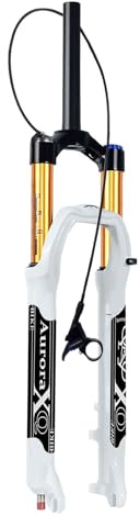 LYYCX AuroraXQ Federgabel MTB 26/27,5/29 Zoll Magnesiumlegierung 140mm Federweg, 9mm QR Scheibenbremse Mountainbike Gabel Weiß