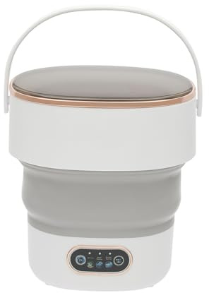 Faltbare Mini Waschmaschine 13L Mini Waschmaschine Waschautomat Reisewaschmaschine Camping Mobile Für Schlafsäle Wohnmobil Wohnungen (Ash White)