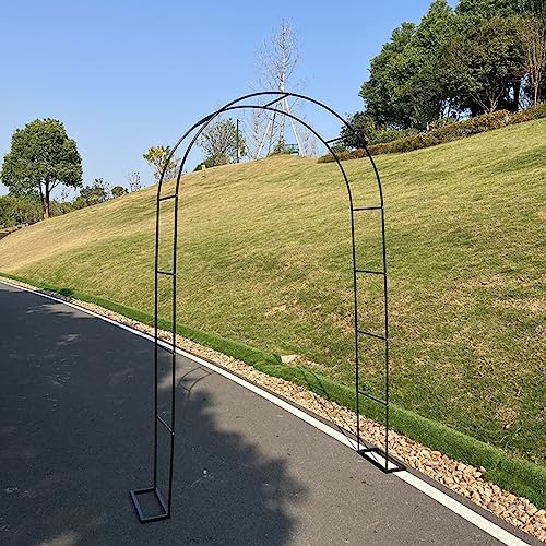 Arche de jardin en métal treillage pergola fer forgé arbor rose pour patio extérieur grimpant vignes soutien arche fleur décoration couleur nero taille : l 140 x H 200 cm.