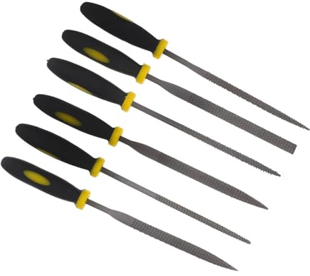 Mini Limas de Madera Mango Cómodo Juego de 6 140x3mm