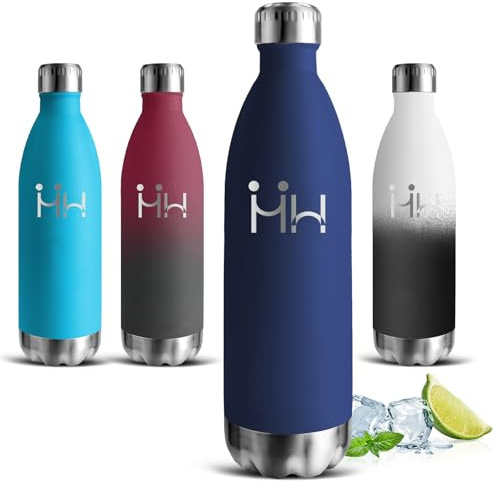 Gourde- 1l- Gourde Isotherme, Sans BPA, Gourdes Inox, 24h Froid & 12h Chaud, Bouteille Isotherme, Anti Fuite, Double Vide, Bouteille d'eau pour Bureau, Sport, Voyage, Gym, Camping