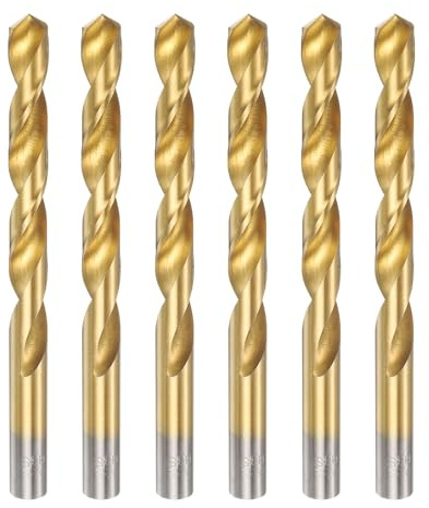QUARKZMAN 6 pz Punta Trapano Spirale Titanio Diametro Foratura 13/32 Punta Acciaio Ad Alta Velocità Per Metalli Tempurati, Acciaio Inossidabile, Ghisa, Legno, Plastica