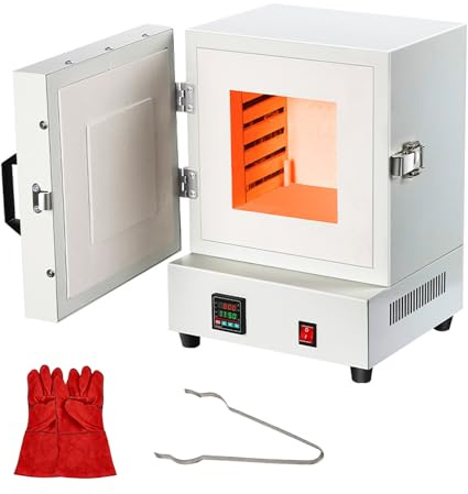 Forno Elettrico da 2000 W, Forno per Trattamento Termico ad Alta Temperatura da 1150 °C, Multiuso per smaltatura di ceramiche, Produzione di ceramiche, Lavorazione di Gioielli, Vet