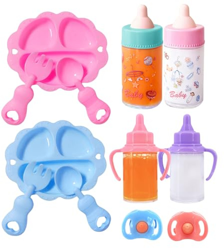 Generico Set Di Bottiglie Per Bambole – Collezione Di Giochi Per Dare Da Mangiare Alle Bambole, Pezzi Di Stoviglie Per La Cura Di Finta, Strumenti Di Simulazione Di Mini Bottiglie, Gruppo Di Per Gioc