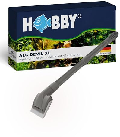 Hobby Aquaristik Alg Devil XL I Scheibenreiniger mit 11 flexiblen Reinigungs-Lamellen I Modularer Algenentferner bis zu 47 cm I Kratzfreie Reinigung für Süß- & Meerwasseraquarien