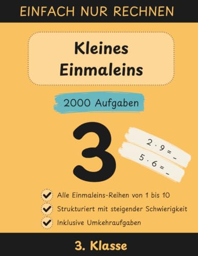 EINFACH NUR RECHNEN: Das umfangreiche Mathe-Übungsheft für die 2. & 3. Klasse: Über 2.000 Aufgaben zu Multiplikation & Division. Sicher rechnen lernen mit allen Malreihen & Geteilt-Aufgaben.