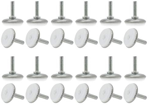 sourcing map 24 Stk. Stellfuß mit Einschlagmutter Nivellierfüße M6 x 20 x 28mm Einstellbarer Leveler Schutz für Stuhlbein