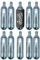 CO2 Chargers, 10 x 16g Threaded Cartridges, Bike Bicycle Tyre Pump Inflator Gas Canister + Insulated Safety Cover