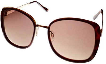 Kenneth Cole Reaction KC1396 damsolglasögon, sköldpadda, guldfärgade, kvadratiska, 52F, sköldpadda, medium, Sköldpadda, Medium