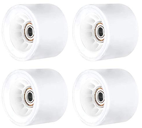 JHKJ Skateboard Rollen Skateboard Cruiser Räder Mit Lagern 60X45mm Straßenräder Skateboard Ersatzrad Straße/Park (4Er Pack) Rollen Longboard Ersatz Rader Longboard Rollen,Weiß