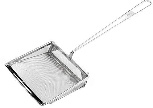 CS Professional 8 / 20cm Square Fat Oil Skimmer, 80 Mesh, Stainless Steel, Safety, 20cm x 20cm x 8 inches