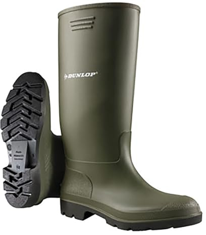 DUNLOP Unisex Wellingtons Boots Ladies Women Mens Wellies Fully Waterproof Snow Rain Muck Outdoor Mud Shoes Welly (3 UK, Green, numeric_3)