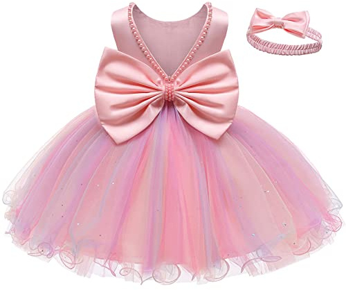LZH Baby Flickor Ruffle Spets Rygglös med huvudbonader Bowknot Flower Klänningar Peant Party Bröllop