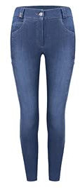 Cavallo Cherry Grip Damen Reithose Blue Washed HW 21, Größe:34
