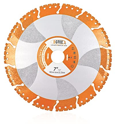 BGTEC Discos de Diamante - Disco de Corte Universal de 180 mm para Barras de Refuerzo, Chapas Metálicas, ángulos de Hierro, Acero Inoxidable, Granito, Mármol, Granito