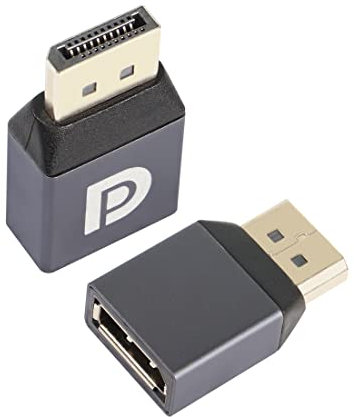 YACSEJAO - Adattatore di prolunga DisplayPort da spina DP a femmina 8 K a 60 Hz per prolunga e trasmissione del cavo DP (confezione da 2)