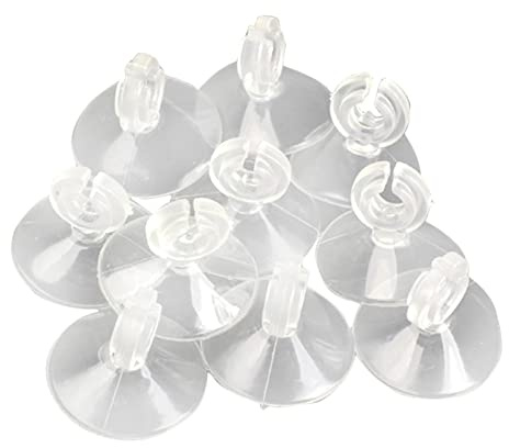 Xiaokeis 10 Pcs Aquarium Suction Cups, Suction Cup Clips with Ultra Strong Suction Force, Reusable Airline Tube Clips Holders Small Suction Cups for Fish Tank, Aquarium Airline Tubing/Hose(Clear)