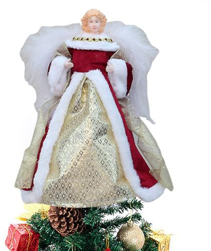 HUNYA Weihnachtsengel Baumspitze | 11,81 Zoll Engel Weihnachtsbaumspitze | Christbaumspitze Engel | Baumspitze Weihnachten | Weihnachtsengel Dekoration | Engel Für Weihnachtsbaumspitze