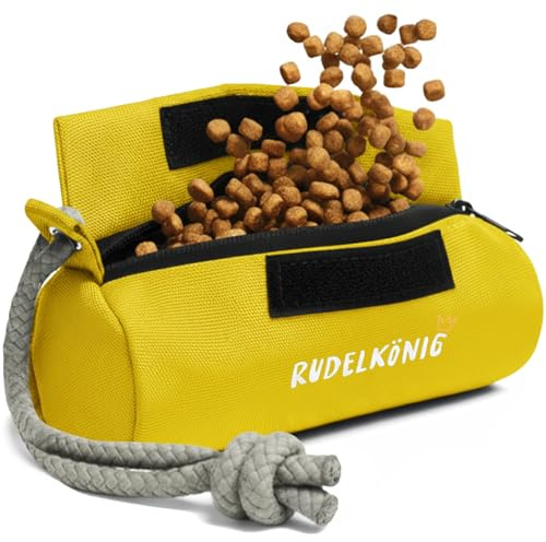 Rudelkönig Futterbeutel Hundetraining - Apportierbeutel für Hunde | Futterdummy mit Klett & Reißverschluss - für Nass- und Trockenfutter - robust & strapazierfähig