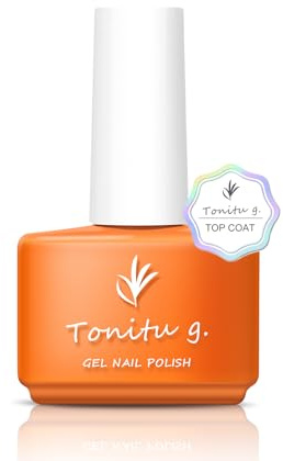 Tonitu G Vernis à ongles gel 7ml,couche finition diamant sans essuyage,haute brillance,longue durée,trempage,gel transparent acrylique,bricolage domicile manucure (Top Coat)