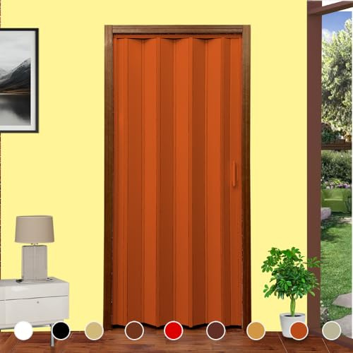 Puerta plegable en kit de bricolaje modelo Lorella H 220 cm de altura. Ancho desde 82 cm hasta 205 cm para cortar y ensamblar a medida en 9 colores. Instrucciones de ensamblaje, montaje, tornillería y