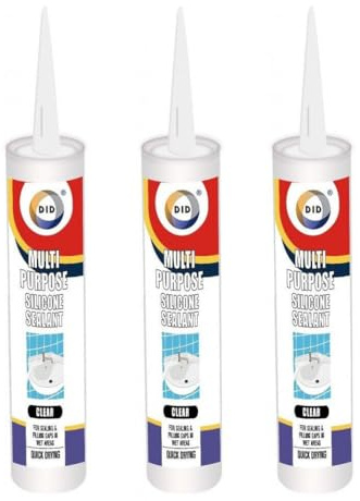 3x Multi Purpose Silicone Sealant Filler White Clear Black Frame Grout Roof Gutter (Nail Bond Adhesive)