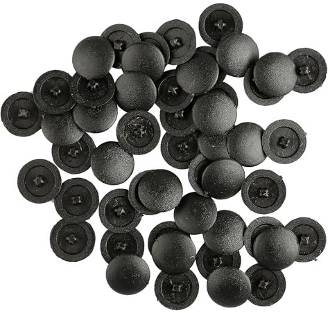Thyonta 50 PCS Black Screw Cover Caps - Plastic Screw Cover Caps 12mm Waterproof Anti Dust Decorative White Black Grey