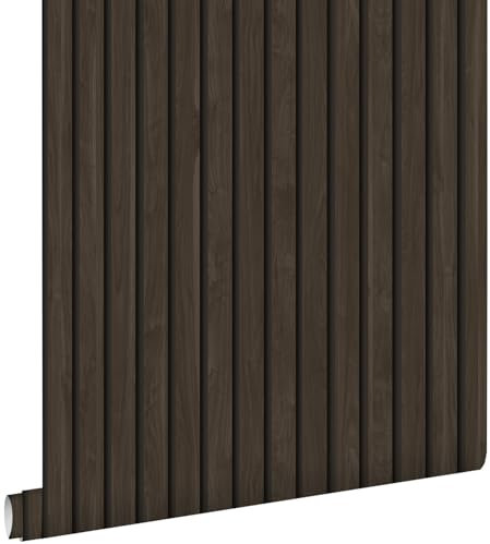 papier peint tasseaux de bois brun foncé 53 cm x 10.05 m - ESTAhome