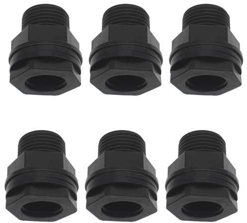 OZXNO 6 accesorios de mamparo para manguera de jardín, conector macho de 3/4 pulgadas macho de 1/2 pulgada hembra de doble rosca, conector de tanque de agua para barriles de lluvia, tanques de agua,