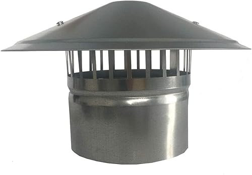 CHFYIJYHM Edelstahl-Schornsteinhaube, wasserdichte runde Entlüftungshaubenkappe, Regenschutz-Schutzkappe, die Oben endet, Allzweck-Schornsteinhaube, 150 mm(125mm)