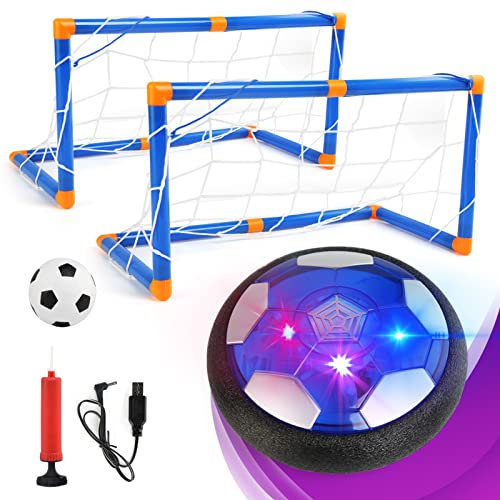 BelleStyle Balón Fútbol Flotant,Recargable Pelota Futbol Juguetes Niños 3 4 5 6 7 8 Años, Air Power Soccer con Protectores de Espuma Suave y Luces LED Futbol Juguete para Regalos Cumpleaños Navidad