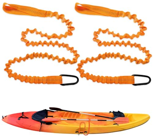 mizikuu 2 Piezas Cuerda de Remo para Kayak, 1.5 m Cuerda de Seguridad Cuerda Elástica Kayak Correa de Paleta Accesorios para Barcos, Kayak, Moto de Agua, Pontones, Canoas