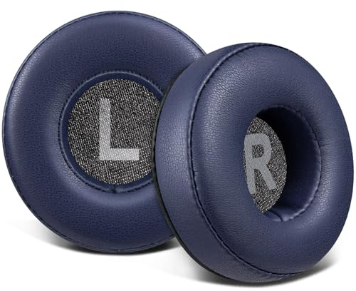 SOULWIT Earpads Replacement for JBL Tune 450BT/Tune 460BT/Tune 500BT/Tune 510BT/Tune 520BT/Tune 530BT/JR 300BT/JR 310BT/E40BT/Junior 320BT, Ear Pads Cushions with Soft Protein Leather - Navy Blue