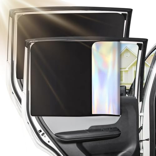Parasol para coche con protección UV, juego de 2 unidades, parasol magnético para ventanas laterales, ventana de coche, protección solar para niños y mascotas, universal para coches familiares y SUV