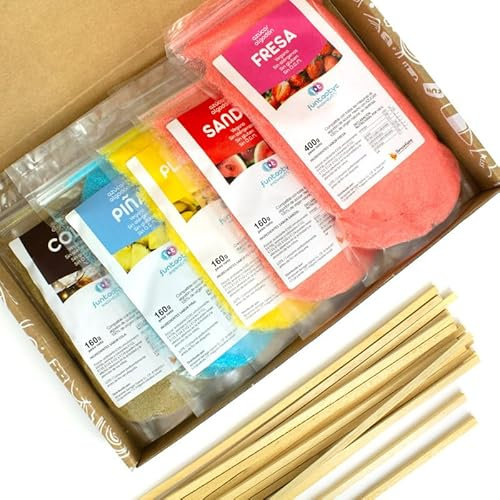 Kit Completo Algodón Azúcar | Azúcar Y Palitos Incluidos | 4 Bolsas Azucar 160g | 1 Bolsa 400g