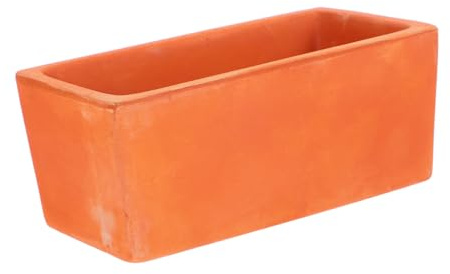 ibasenice Maceta Rectangular de Terracota para Plantas y Flores, Macetero Rústico Pequeño para Decoración de Interiores y Escritorio, Promueve Crecimiento Saludable