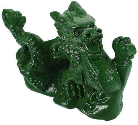 VALICLUD Chinesische Drachenstatue Aus Holz Exquisit Geschnitzt Drachendekoration Für Schreibtisch Drachenfigur Für Zuhause Und Garten