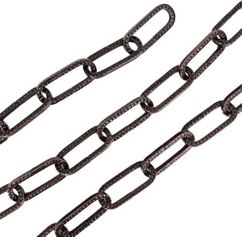 Zierkette 3 m gehämmert Ø 2,0 mm brüniert braunfarben Eisen Vierkantdraht offen Gliederkette für Deko Restaurierung Eisenkette