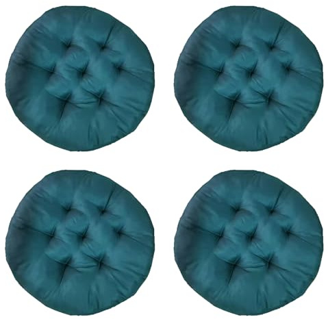 Yunlaishaocer Cuscini Sedie Cucina Set da 4, Cuscini per Sedie da Esterno, 40x40 cm, Cuscino per Sedia Rotondi, per Sala da Pranzo, Giardino Esterno, Balcone, Studio (Verde Scuro)
