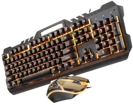 SHINEOFI Kit Clavier et Souris Gaming USB avec Rétroéclairage RGB Ensemble Électronique pour Joueurs pour PC et Bureau