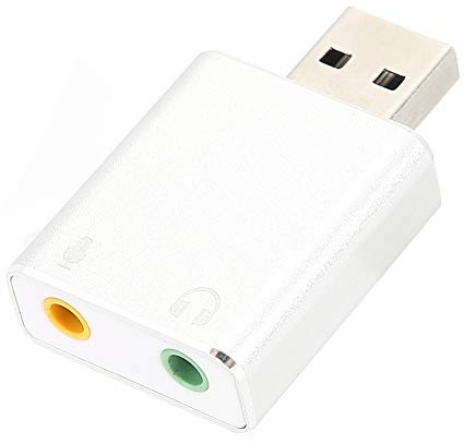 Denash Aluminium ALLIAL USB Sound Carte 7.1 Channel Drive-Adaptateur de Carte de Son pour L'utilisateur/Mac avec Une connectivité de Casque/Microphone, Alimentation Externe