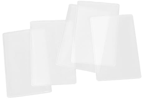 WOONEKY 5 Stück Kunststoff Kartenhüllen aus PVC Transparent Leicht Multifunktional für Kreditkarten und Ausweise im Alltag als Schutzhülle für Brieftasche