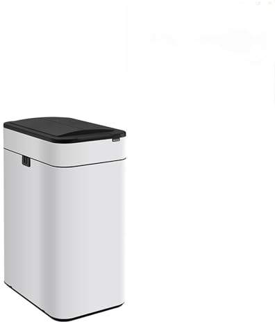 HGTRH Poubelle De Cuisine Automatique 9-60L, Capteur Poubelle De Cuisine Grande Capacité en INOX Brossé avec Cerclage, Fermeture Douce, Anti-Doigt, sans Contact White 50L