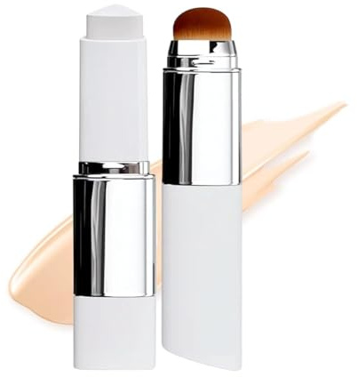 Color Changing Foundation Stick 2026 Upgrade, Cover Cream Stick with Detachable Brush, White Ko-rean Foundation Stick, Coverage Full To Medium Coverage Base Makeup, for All Skin Types (Natural)