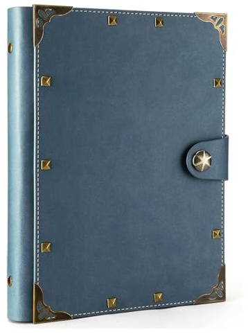 Aomiduo Notizbuch A5 Liniert Leder Tagebuch für Erwachsene 200 Seiten Nachfüllbar Ringbuch 100GSM dickes Papier