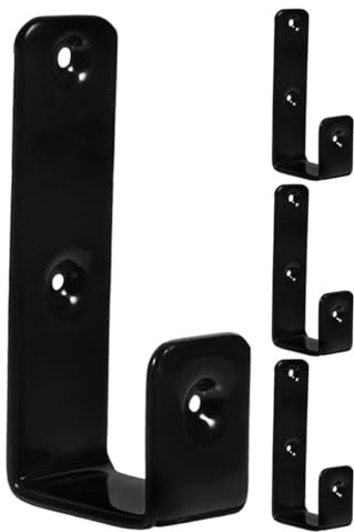 FONDOTIN 4Pcs Heavy Duty Ladder Hook Brackets Metal J Hooks 25Mm for Bunk Bed and Loft Bed Suitable for Wall Hanging Storage