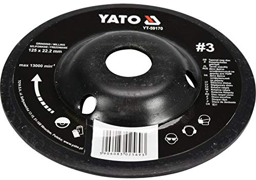 YATO Profi Raspelscheibe für Winkelschleifer Auswahl 115 mm 125 mm Schleifscheibe Holzscheibe Holz Holzkunst (125mm Nr 3)