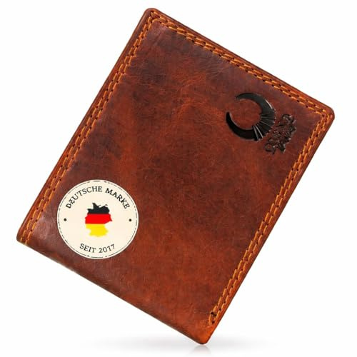 Corno d´Oro Portmonee Herren Leder mit RFID Schutz TÜV-geprüft I Echtleder Geldbörse Männer für 12 Karten I Wallet mit Münzfach mit Geschenkbox
