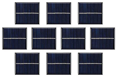 AOSHIKE Lot de 10 micro panneaux solaires 3 V 120 mA à monter soi-même, plaque époxy, matériaux de jouets électriques, chargeur de cellules photovoltaïques, 60 mm x 55 mm